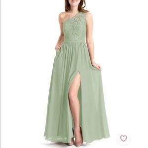 Azazie Demi dress Size A8 Color Dusty Sage